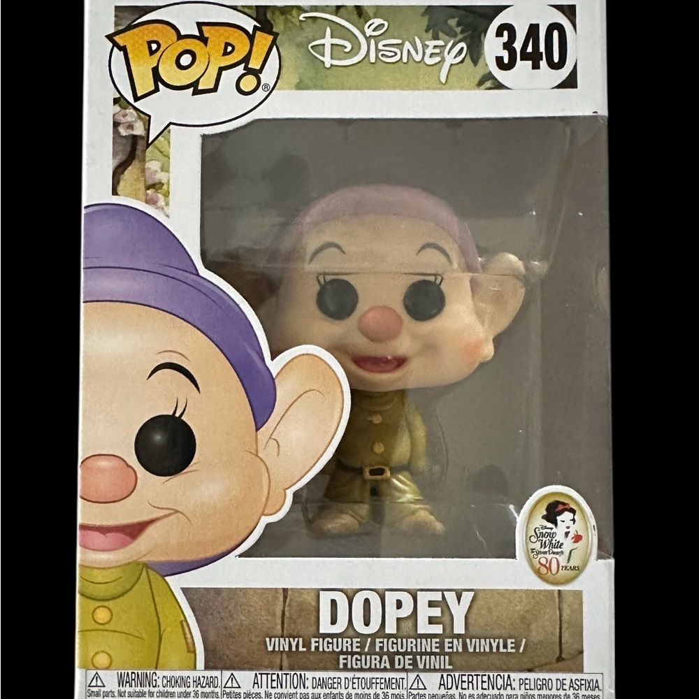 NWT Funko Pop! Disney Dopey Vinyl Figure #340 from Snow White & the Seven Dwarfs